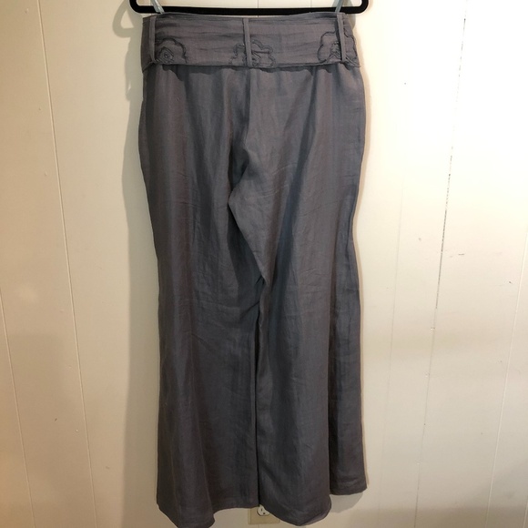 Saopaulo Bell Bottom Linen Pants Size 10 - Picture 2 of 8